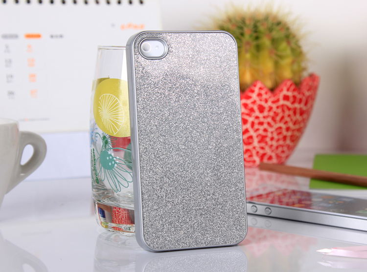 iPhone4 4S glitter case - silver